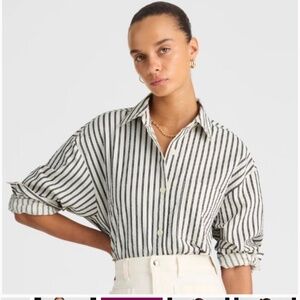 NWT Madewell  Straight-Hem Seersucker Shirt Small